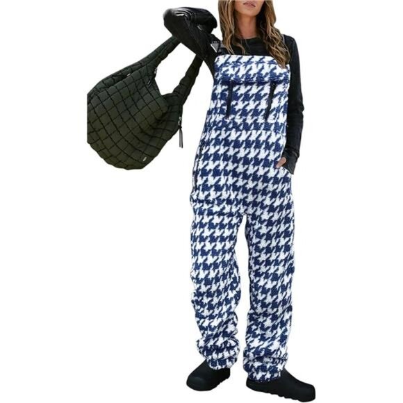 Women´s Fleece Overalls Adjustable Strap Loose Casual...